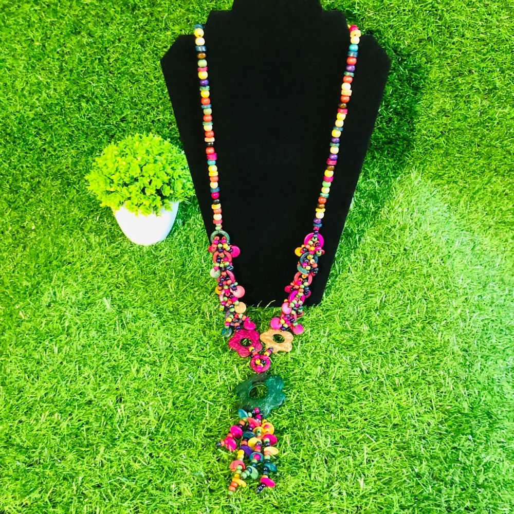 Multicolor Coconut Wood Necklace
